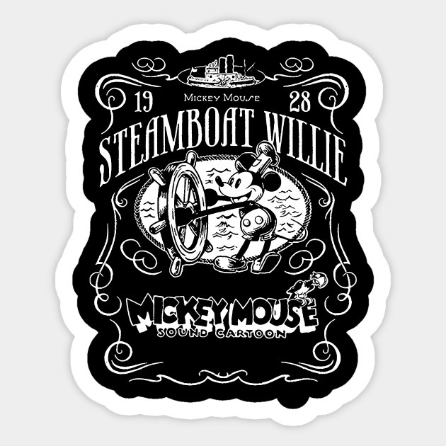 Steamboat Willie 1928 Sticker by Dystopianpalace